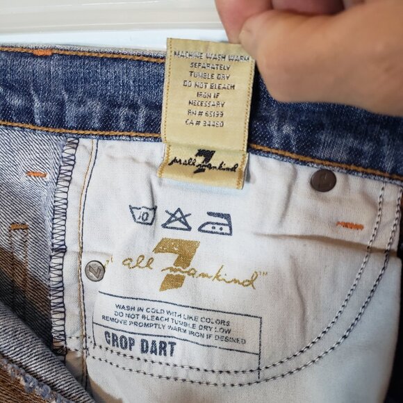 7 For All Mankind Womens Jeans Crop Dart Jean Pant Denim Size 25 28x24 - Picture 5 of 5